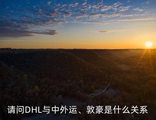 請問DHL與中外運、敦豪是什么關(guān)系