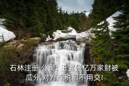 石林注冊(cè) 公司: 王寶強(qiáng)億萬(wàn)家財(cái)被瓜分,對(duì)方連稅都不用交!