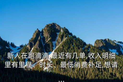 新人在跑滴滴,最近有幾單,收入明細(xì)里有里程、時(shí)長(zhǎng)、最低消費(fèi)補(bǔ)足,想請(qǐng)...