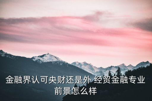 金融界認可央財還是外 經貿金融專業(yè)前景怎么樣