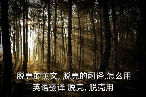  脫殼的英文, 脫殼的翻譯,怎么用英語(yǔ)翻譯 脫殼, 脫殼用