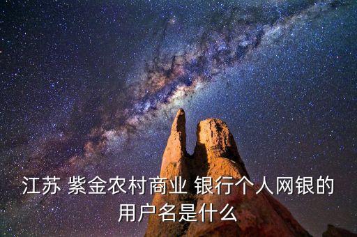 江蘇 紫金農村商業(yè) 銀行個人網銀的用戶名是什么