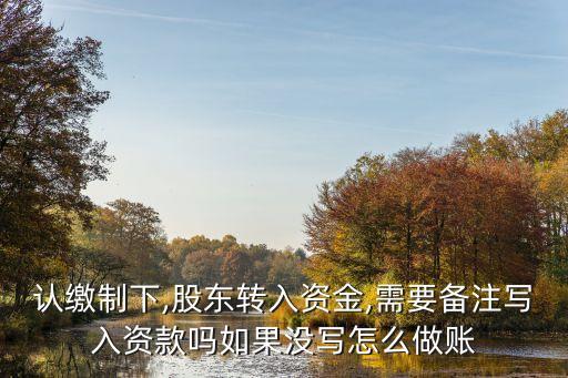 認(rèn)繳制下,股東轉(zhuǎn)入資金,需要備注寫入資款嗎如果沒(méi)寫怎么做賬