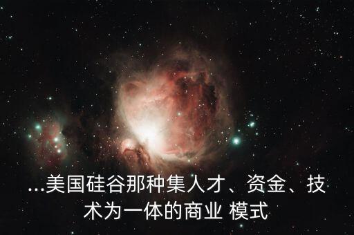 ...美國硅谷那種集人才、資金、技術(shù)為一體的商業(yè) 模式