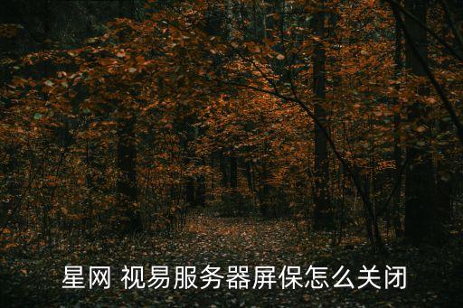 星網(wǎng) 視易服務器屏保怎么關閉