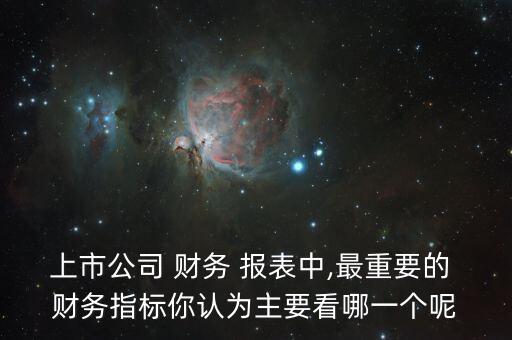 上市公司 財(cái)務(wù) 報(bào)表中,最重要的 財(cái)務(wù)指標(biāo)你認(rèn)為主要看哪一個(gè)呢