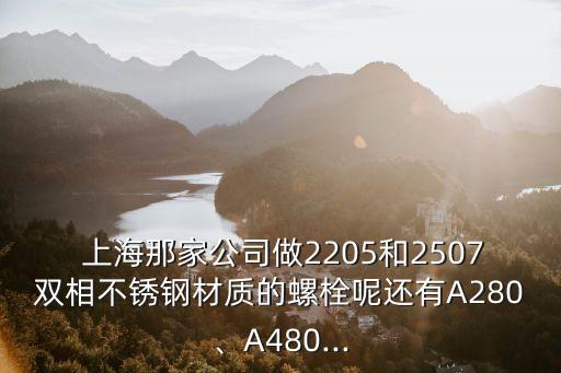  上海那家公司做2205和2507雙相不銹鋼材質(zhì)的螺栓呢還有A280、A480...
