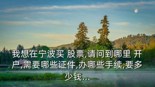 我想在寧波買 股票,請(qǐng)問(wèn)到哪里 開(kāi)戶,需要哪些證件,辦哪些手續(xù),要多少錢...
