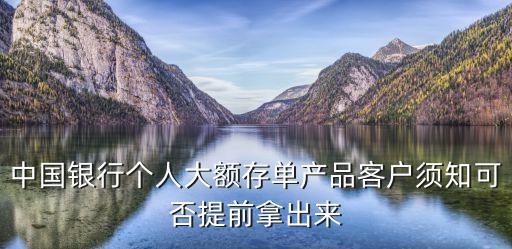 中國(guó)銀行個(gè)人大額存單產(chǎn)品客戶須知可否提前拿出來(lái)