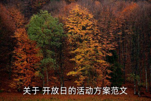 關(guān)于 開放日的活動方案范文