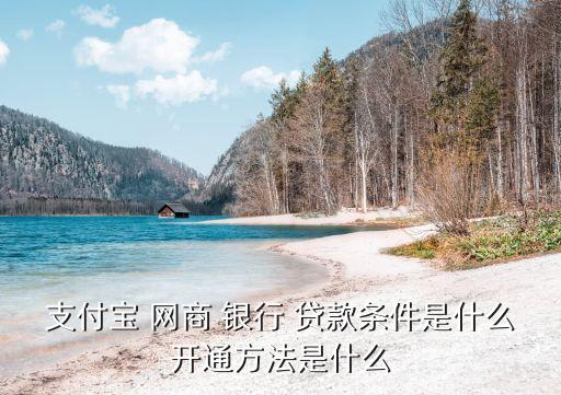 支付寶 網(wǎng)商 銀行 貸款條件是什么開(kāi)通方法是什么