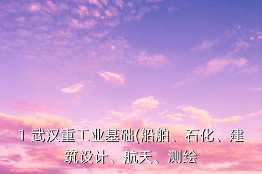 1 武漢重工業(yè)基礎(chǔ)(船舶、石化、建筑設(shè)計(jì)、航天、測繪