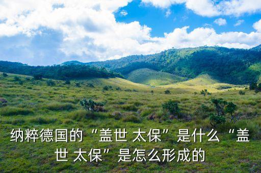 納粹德國的“蓋世 太?！笔鞘裁础吧w世 太?！笔窃趺葱纬傻? class=