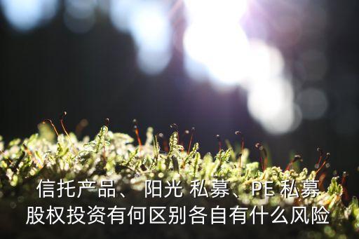 信托產(chǎn)品、 陽光 私募、PE 私募股權(quán)投資有何區(qū)別各自有什么風(fēng)險