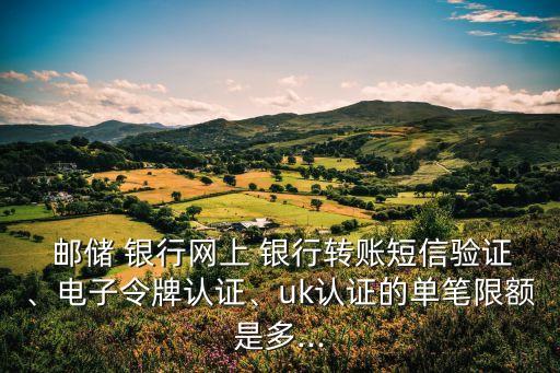  郵儲(chǔ) 銀行網(wǎng)上 銀行轉(zhuǎn)賬短信驗(yàn)證、電子令牌認(rèn)證、uk認(rèn)證的單筆限額是多...