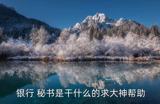 當(dāng)銀行行長秘書好嗎