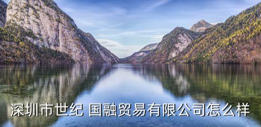 深圳市世紀 國融貿(mào)易有限公司怎么樣