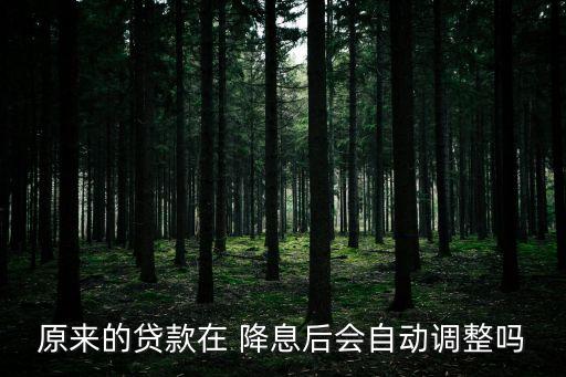 原來的貸款在 降息后會自動調整嗎