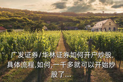  廣發(fā)證券/華林證券如何開(kāi)戶炒股,具體流程,如何,一千多就可以開(kāi)始炒股了...