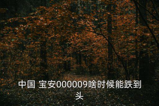 中國(guó) 寶安000009啥時(shí)候能跌到頭