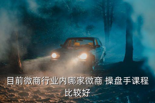 目前微商行業(yè)內哪家微商 操盤手課程比較好