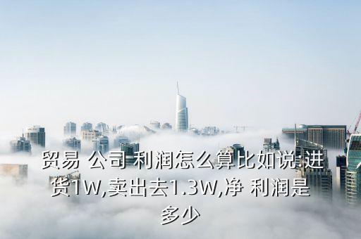  貿(mào)易 公司 利潤(rùn)怎么算比如說:進(jìn)貨1W,賣出去1.3W,凈 利潤(rùn)是多少