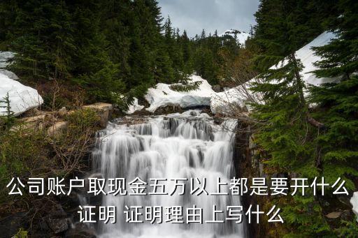 公司賬戶取現(xiàn)金五萬(wàn)以上都是要開(kāi)什么 證明 證明理由上寫(xiě)什么