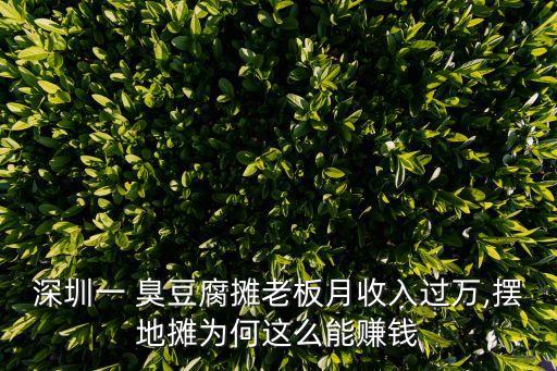 深圳一 臭豆腐攤老板月收入過(guò)萬(wàn),擺地?cái)倿楹芜@么能賺錢