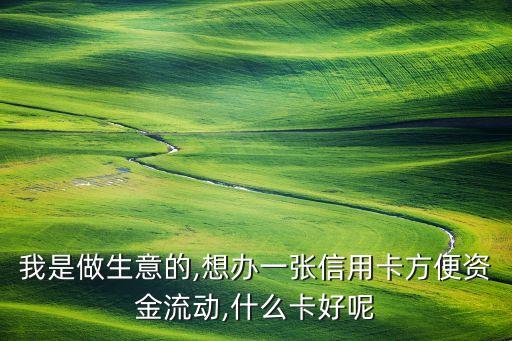 我是做生意的,想辦一張信用卡方便資金流動,什么卡好呢