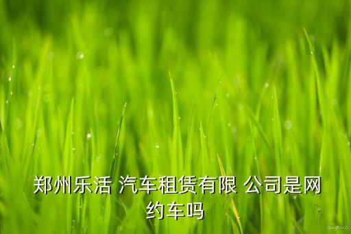  鄭州樂(lè)活 汽車(chē)租賃有限 公司是網(wǎng)約車(chē)嗎