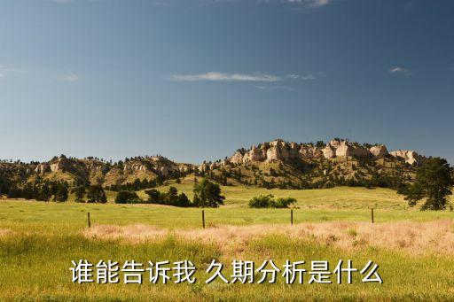 誰(shuí)能告訴我 久期分析是什么