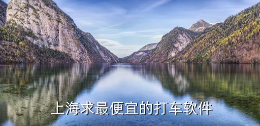  上海求最便宜的打車(chē)軟件