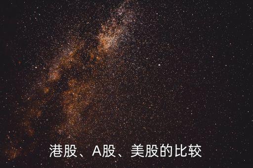 港股、A股、美股的比較