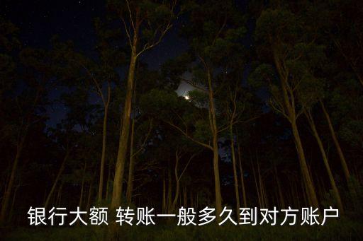  銀行大額 轉賬一般多久到對方賬戶