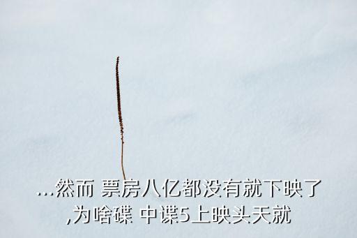 ...然而 票房八億都沒(méi)有就下映了,為啥碟 中諜5上映頭天就