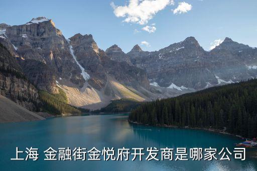 上海 金融街金悅府開(kāi)發(fā)商是哪家公司
