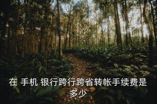 在 手機 銀行跨行跨省轉(zhuǎn)帳手續(xù)費是多少