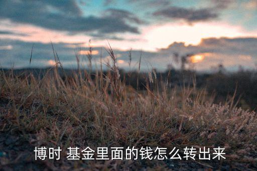  博時(shí) 基金里面的錢(qián)怎么轉(zhuǎn)出來(lái)