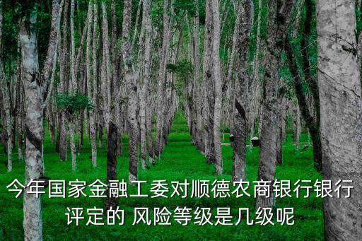 今年國家金融工委對順德農(nóng)商銀行銀行評定的 風(fēng)險(xiǎn)等級是幾級呢