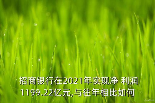  招商銀行在2021年實現(xiàn)凈 利潤1199.22億元,與往年相比如何