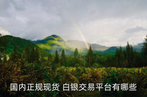 國內正規(guī)現(xiàn)貨 白銀交易平臺有哪些