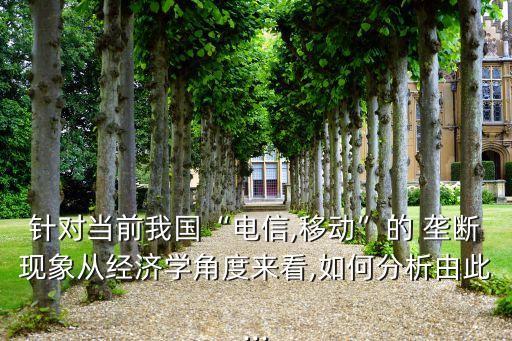 針對當前我國“電信,移動”的 壟斷現(xiàn)象從經(jīng)濟學(xué)角度來看,如何分析由此...