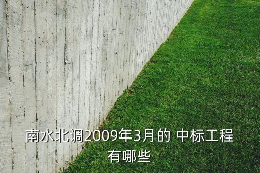 南水北調2009年3月的 中標工程有哪些