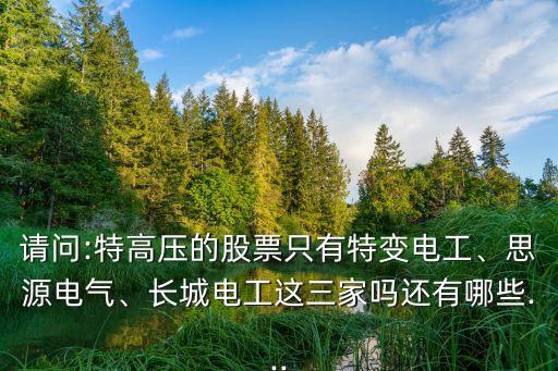 請問:特高壓的股票只有特變電工、思源電氣、長城電工這三家嗎還有哪些...