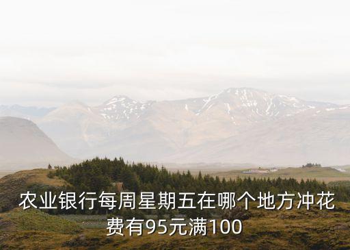  農(nóng)業(yè)銀行每周星期五在哪個(gè)地方?jīng)_花費(fèi)有95元滿(mǎn)100