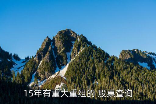 15年有重大重組的 股票查詢(xún)