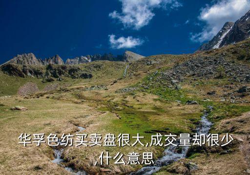  華孚色紡買(mǎi)賣(mài)盤(pán)很大,成交量卻很少,什么意思