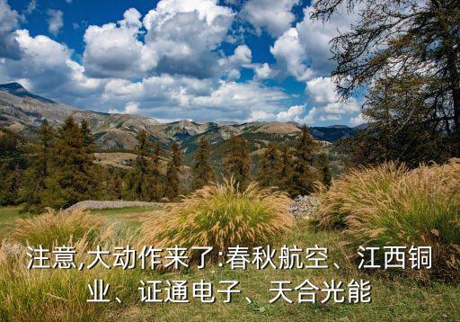 注意,大動(dòng)作來(lái)了:春秋航空、江西銅業(yè)、證通電子、天合光能