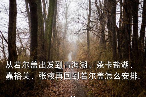 從若爾蓋出發(fā)到青海湖、茶卡鹽湖、 嘉裕關(guān)、張液再回到若爾蓋怎么安排...