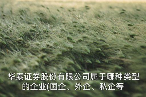  華泰證券股份有限公司屬于哪種類型的企業(yè)(國(guó)企、外企、私企等